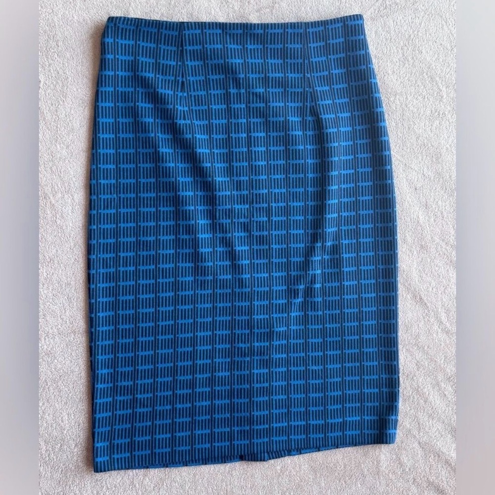 Halogen Blue Geometric Pencil Skirt